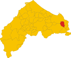 Map of comune of Camerano (province of Ancona, region Marche, Italy)